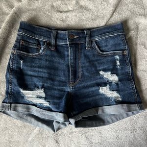hollister blue jean shorts